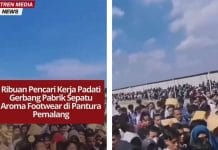 Ribuan Pencari Kerja Padati Gerbang Pabrik Sepatu Aroma Footwear di Pantura Pemalang