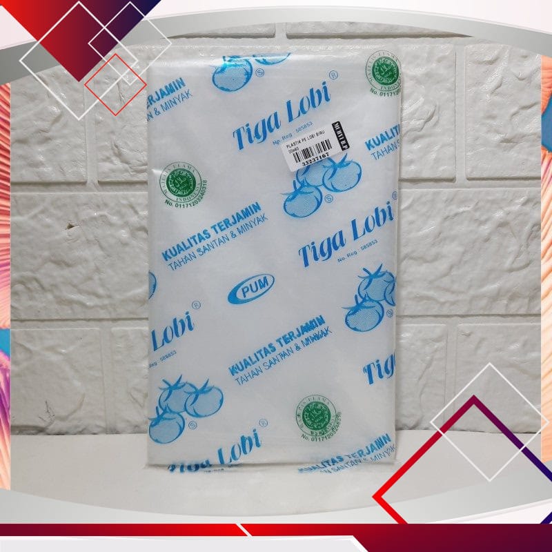 Plastik 2kg Tiga Lobi Biru 20x40 . Plastik 2kg Tiga Lobi Biru 20x40 .