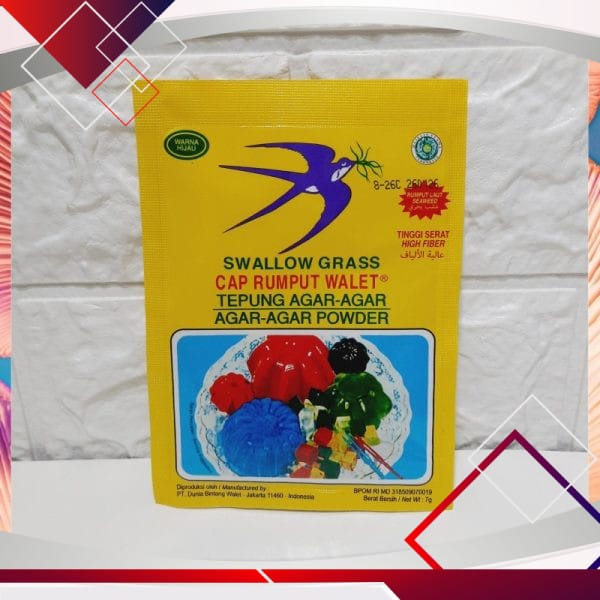 Tepung Agar-agar Cap Rumput Wallet Hijau 7gr .